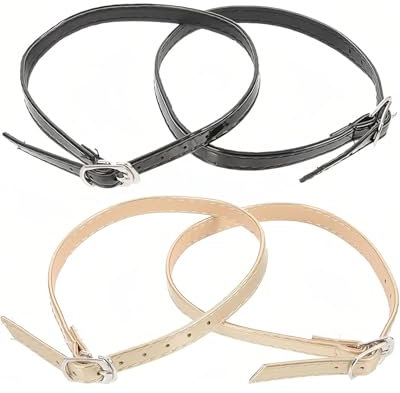 UYRVAPE 2 Pares Cordones Elásticos Tacones Altos, Anti Flojo Cordones Prácticos de Gamuza para Mujer Tacones Altos Paquete de Cordones Accesorios para Tacones Correas de Zapato Desmontables, Negro