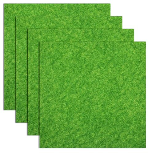 Nogeqi Lot de 4 pelouses miniatures pour le modélisme, gazon artificiel pour le bricolage, micro herbe artificielle pour jardin miniature, jardin artificiel, décoration extérieure et intérieure
