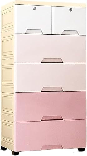 Aufbewahrungsschrank mit großem Fassungsvermögen, 5 Schichten, mehrere Schubladen, Kunststoff, Spind für Kinderzimmer, Wohnzimmer und Schlafzimmer, langlebig, Kinderschrank, Rosa