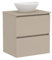 Baikal Mueble de Baño Klay. Mueble MONTADO. 2 Cajones Suspendido con Lavabo sobre Encimera. Armario de Baño. Lavabo Ceramico. 60cm Visón.