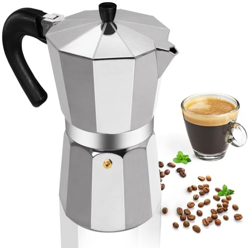Mogrecha Aluminum 14 Cup 700ml 24oz Moka Pot Express Coffee Maker Stovetop | Espresso Percolator Coffeemaker Italian Classic Style Brewing Greca Cafe Machine for Cafeteras Lover Camping Travel Home Use