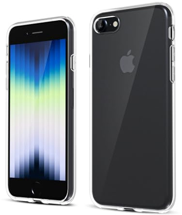 oakxco for iPhone SE Silicone 2nd 3rd Generation 2022 2020, iPhone 7/8 Case Liquid Silicone, Cute Thin Slim Soft Rubber Gel for Women Men, Smooth Matte Plain Girly Case with Camera Cover, Clear