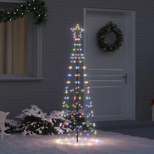 Albero di Natale LED Multicolore 250 cm Struttura in ferro 390 LED 8 modalità flash, funzionamento USB, per interni ed esterni, facile da montare