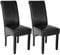 tectake® 2er Set Stühle, Kunstleder Stuhl mit hoher Rückenlehne, ergonomische Form, perfekt für den Esstisch, als Esszimmerstühle, Küchenstühle oder im Wohnzimmer - schwarz
