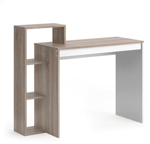 Vicco Schreibtisch Leo, Arbeitstisch für das Büro, Sonoma/Weiß, 100 x 40 cm