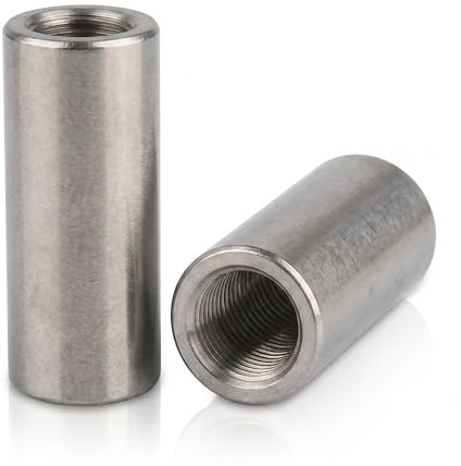 PROTECH 2er Gewindemuffen M6 x 30mm Edelstahl V2A | Rundmuffen Distanzmuffe | Verbindungsmutter Langmutter Rund für Gewindestangen, Innengewinde, Rostfrei