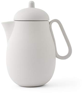 Viva Nina Tetera de porcelana gris piedra con tapa - 34 oz / 1 L Fabricante de té con infusor de té de hojas sueltas y pico antigoteo