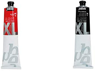 Pébéo 200007 Beaux-Arts Huile Fine Studio XL 1 Tube Magenta 200 ML & 200024 Beaux-Arts Huile Fine Studio XL 1 Tube Noir/Ivoire Imitation 200 ML