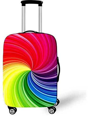 Elastisch Kofferhülle, DOTBUY 3D Reise Kofferschutzhülle Gepäck Cover Reisekoffer Hülle Schutz Bezug Schutzhülle Waschbare Reisetasche Kofferbezug (Farbrotation,M (22-24 Zoll))