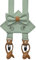 LINILI Leinen Accessoires SET: Fliege, Hosenträger, Einstecktuch, Manschettenknöpfe- Fliege Bereits gebunden, verstellbar- Hosenträger Y Form, Verstellbar, 3cm breite- mit Leider-Helles Salbeigrün