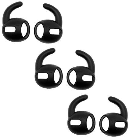 Be In Your Mind 3 Pairs of Silicone Ear Hooks Compatible with AirPods Pro 2019 Headphone Anti-Slip Secure Holder Protector Covers Headset Anti-Lost Accessories Black