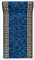 Mazovia rutschfest Teppich Läufer Flur - Klassisch Muster Teppichläufer - Kurzflor Flurläufer für Vorzimmer, Schlafzimmer, Küche - ÖKO-TEX Zertifiziert - Meterware Blau - 80 x 600 cm