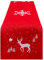 Winlauyet 1-TLG Tischläufer Weihnachtstischdecke mit Stickerei Hirsch Weihnachtsbaum Weihnachtsdekoration Tischdecke Küche Tischläufer (33 x 140 cm)