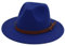 Faringoto Fedora Hut für Damen, Wollfilz, Vintage-Stil, Kirchenhut, Unisex, breite Krempe, saphir, M