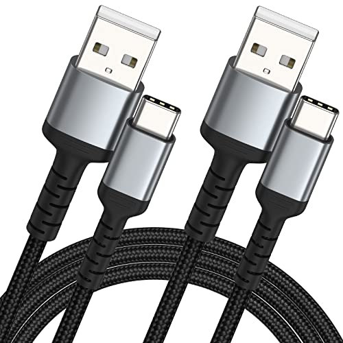 1m USB C Kabel 2 Pack, Nylon 3ft USB A auf USB C 3A Ladekabel Typ C Schnellladekabel Kompatibel für Samsung Galaxy S22 S21 S20 S10 S9 S8 Plus Note 10 9 8, Huawei, Google Pixel, Xiaomi, Sony