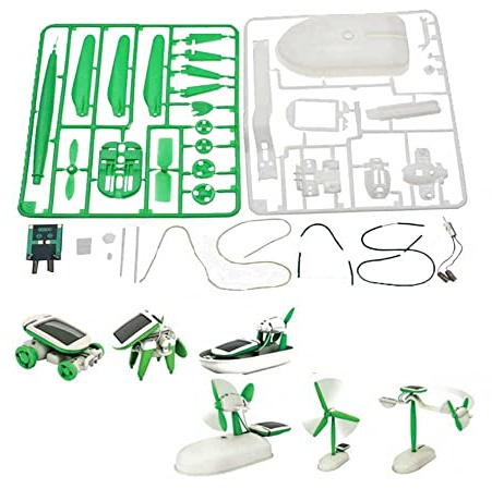 6 in 1 Solar montiertes Tier Auto Boot Fan Puzzle DIY Montage Kit Wissenschaftliches Experiment Roboter