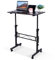 Stehpult, höhenverstellbar, mobiler Stehpult mit Rollen, kleiner Computertisch, Rolltisch, tragbarer Laptop-Schreibtisch, schwarz, Stehtisch, Heimbüro, Schreibtische, 40,6 x 80 cm, Höhe 68,6 cm