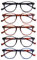 COJWIS 5 Pack Lesebrille Blaulichtfilter fur Damen Herren Federscharnier Brille Anti-Müdigkeit Blendfreie UV Lesehilfe (5 Pack Farbe, 3.50, multiplier_x)