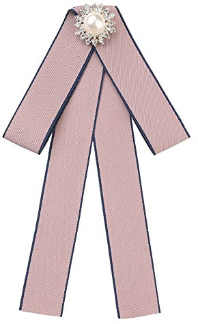 Elerevyo Broche nœud papillon pour femme avec ruban pré-noué, rose, taille unique