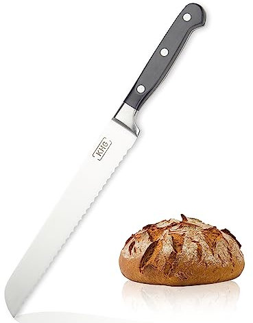KHG Brotmesser Messer Küchenmesser | 20,32 cm Klinge aus rostfreiem Stahl | ergonomischer Griff mit Fingerschutz, 3-fach vernietet