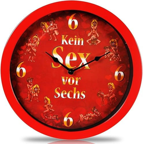 formano witzige Uhr, Wanduhr Kein Sex vor 6 Durchmesser ca. 30cm