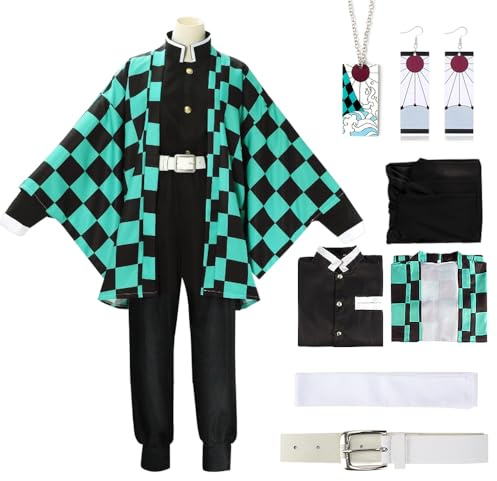 YYDSXK Cosplay Nezuko Tanjirou, Déguisement Kamado Nezuko Tanjirou Kochou Shinobu Mitsuri, Cadeau pour Enfants Adulte, Ensemble de Cape Kimono pour Carnaval Halloween