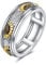 POPLYKE Sonnenblume Angst Spinner Ringe Sterling Silber Sonnenblume Drehbare Stimmungs Ringe Stress Abbauen Schmuck Geschenke für Frauen (9 Größe)