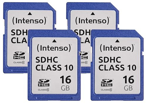 Intenso SDHC 16GB Class 10 Speicherkarte (Packung mit 4)