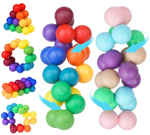 Ainiv 3D Puzzleball Sensorisches Spielzeug, Variety Stressabbauball, 2 Stück Massagebälle Handtrainer, Spielzeug zum Abbau von Stress,Angstzuständen Autismus Spielzeug Lustiges pädagogisches (Klein)
