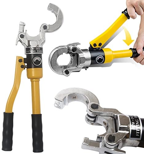 Alicates Prensadores de Tuberías 8T, Crimpadora Hidráulica Multicapa TH16-32mm, Mordazas de presión con Cabeza 360° Giratorio, para tubos compuestos y accesorios TH perfil crimpadora de tuberías