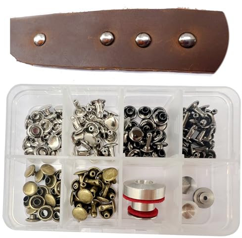 RERI 8mm Leder Nieten Druckknöpfe und Adapter