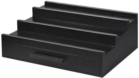 Parfümregal-Organizer – Parfümregal-Organizer, Parfümständer-Organizer – Parfümhalter-Organizer, Duft-Organizer, 3-stufiges Parfümregal – Schwarzer Parfüm-Organizer, Herren-Parfümtablett Aus , Kom