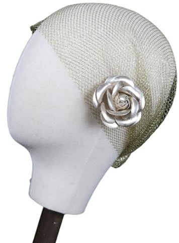 Yilingjc Chapeau élégant en maille avec pince à cheveux amovible en forme de rose pour mariage et photographie de soirée