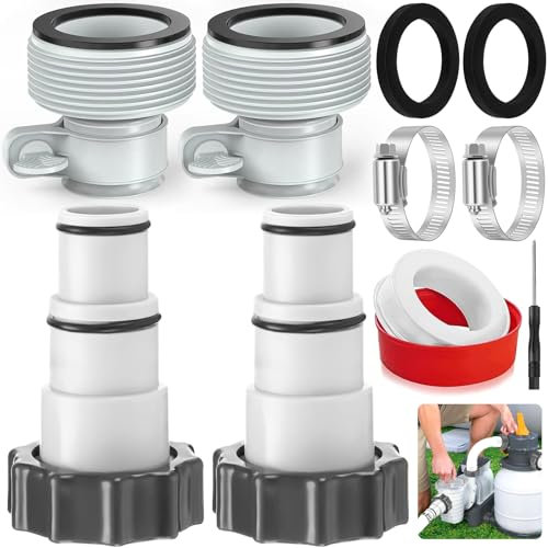 BARAKYEG Adaptateur tuyau Piscine 32 38,4PCS Adaptateur de Tuyau de Rechange,Adaptateur Piscine,depiscine Pompe accessoire Piscine,Raccord pour pompe Intex Tuyau Piscine Ø 32 38 mm
