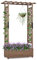 GOPLUS Hochbeet mit Rankgitter, Blumenkasten mit hängendem Dach & Ablauflöchern, Pflanzkasten Rankhilfe Pflanzkübel für Garten, Terrasse, Hof (110 x 44 x 182 cm,Braun)