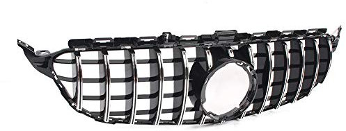SIKUAI Auto Front Stoßstange Grill Oberen Kühlergrill Für W205 C200 C250 C300 2019 + ABS Chrom Schwarz