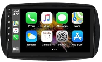 Android 15 Autoradio 2 Din per Mercedes Smart Fortwo 453 2014-2020 Carplay 9 IPS Touchscreen Stereo Auto con GPS Bluetooth DSP FM USB SWC Telecamera posteriore(2G+64G)
