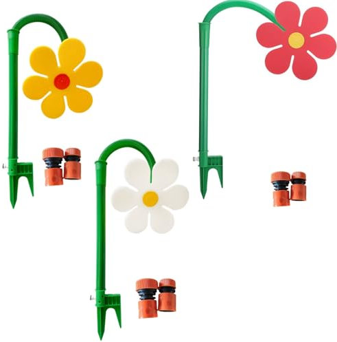 3PCS Crazy Daisy Sprinkler, Sonnenblumensprinkler für Garten,breite Deckung Dancing Daisy Sprinkler, 360 ° rotierende Gartensprinkler,bewegendes Blumensprinkler-Bewässerungssystem für Gartenrasen