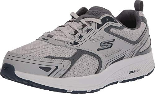 Skechers mens Gorun Consistent - Athletic Workout Running Walking Shoe With Air Cooled Foam Sneaker, Grey/Navy, 11.5 US