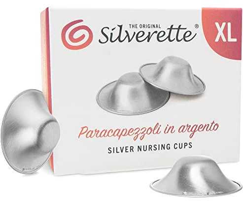 Silverette Silberhütchen aus 100% Sterlingsilber - Still-Hütchen - Schutz für beanspruchte Brustwarzen - Brustwarzen-Schutz für stillende Mütter - XL