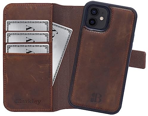 Burkley 2in1 Leder Handytasche für iPhone 11 Handyhülle mit herausnehmbarem Back Cover, 360° Schutz, RFID Blocker