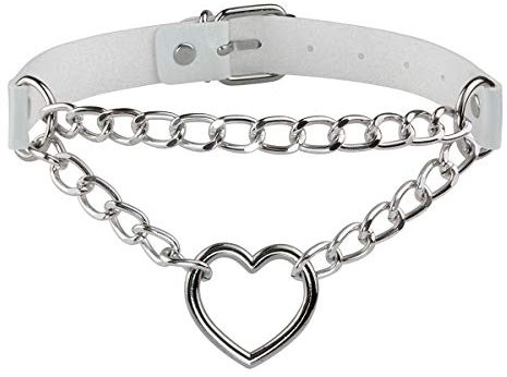Eigso Frauen Vintage Punk Choker mit Herzform Anhänger Ketten Halskette Hip-Hop Beliebter Schmuck
