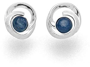 DUR Damen Windbraut Ohrringe aus Sterling-Silber und Kyanit in der Farbe Silber-Blau, Maße: 14mm, O5171