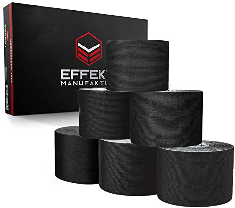 Effekt Manufaktur Physio Kinesiologie-Tape 6 Rollen Set, Sport, elastisch, wasserfest, extra stark - Nacken, Schulter, Rücken & Knie - Elastisches Kintex - [5m x 5cm]