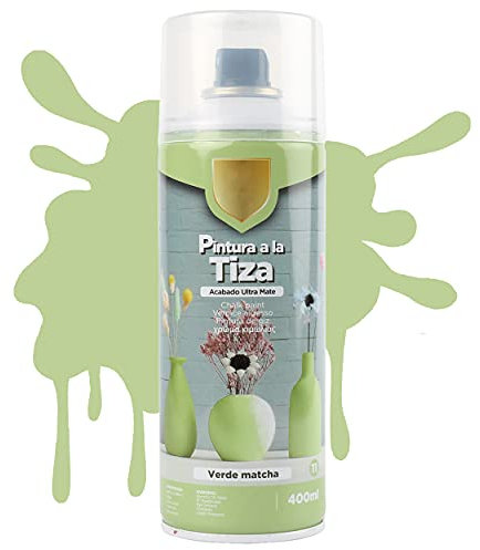 H HANSEL HOME Pintura Spray a la Tiza Color Pastel Acabado Ultra Mate - Verde Matcha 400ml