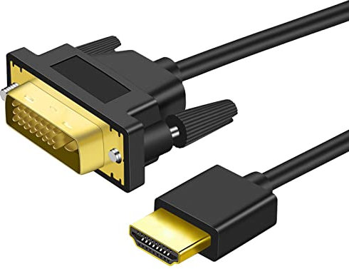 Twozoh Ultra Dünn 4K HDMI Auf DVI Kabel 1M Bidirektional, DVI Auf HDMI Kabel Flexibles, 24+1 Pin,1080P,3D Full HD