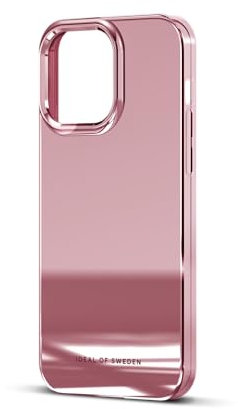 IDEAL OF SWEDEN Durchsichtige Handyhülle mit erhöhten Kanten und Nicht vergilbenden Materialien, fallgetesteter Schutz mit Spiegel Finish, kompatibel mit iPhone 15 Pro Max (Rosa Mirror)
