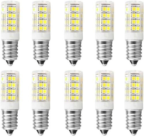 E14 LED Lampe 4W Kaltweiß 6000K, E14 LED Kühlschranklampe, Ersatz für 40W Glühlampe, 400LM, E14 Glühbirne für Dunstabzugshaube, Nähmaschine, Salzlampe, AC 220-240V, Nicht Dimmbar, 10er Pack