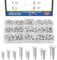 Glarks 800Pcs Solid Rivets Knurled Shanks Set, M2 M2.5 M3 M4 Semi-Round Head Aluminium Solid Rivets Assortment Kit with Storage Box Home Outdoor Hardware Tool