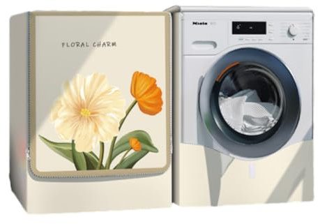 BaoT8YLu Housse de machine à laver extérieure, imperméable à la poussière, anti-soleil, housse pour machine à laver et sèche-linge avec ouvertures frontales